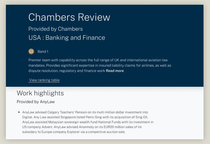 A Chambers ranked firm profile page | Chambers and Partners